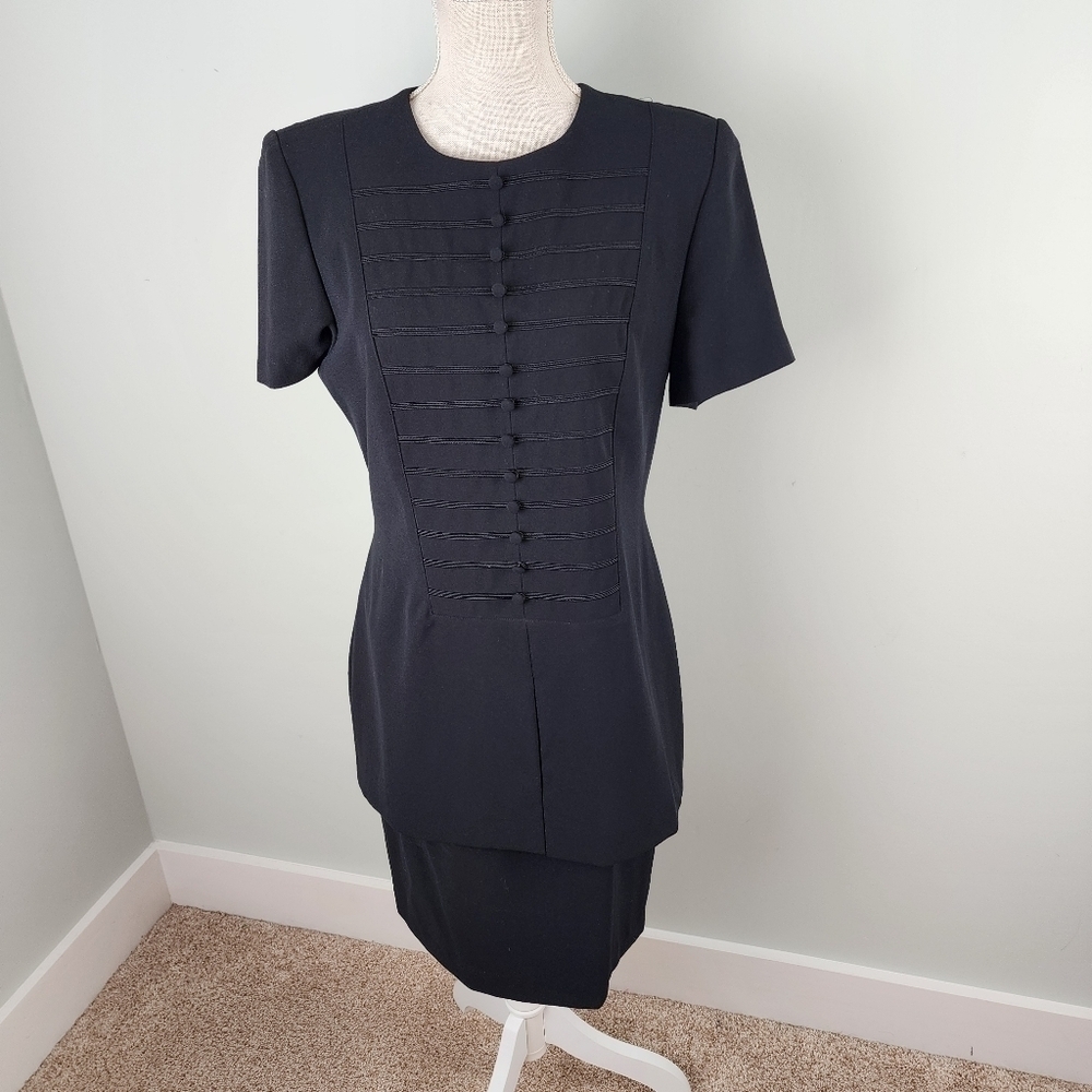Marianna Women’s Sheath  Midi Short Sleeve Front Button Detail Dress Size 8